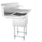 Koolmore 5 in. One compartment Stainless Steel Commercial Sink with Drainboards and Faucet SA151512-15B3FA - alternate 4